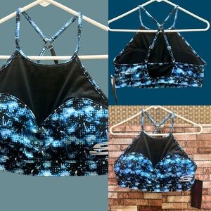 Skechers Women's Blue and Black Swim Top size L